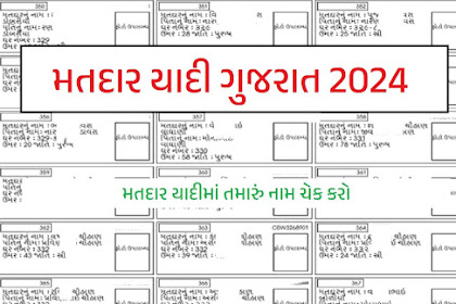 Gujarat Voter List 2024 Check 