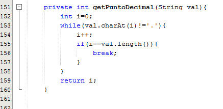 Creación de método getPuntoDecimal java