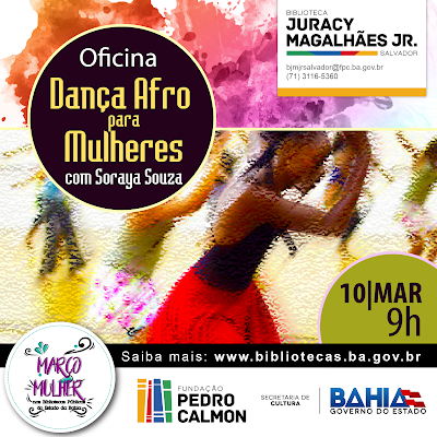  Sábado tem Oficina de Dança Afro na Biblioteca do bairro