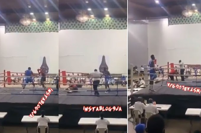 “No be juju be that?” – Reactions as Nigerian boxer Adegbola knocks out opponent in 15 seconds (Video)