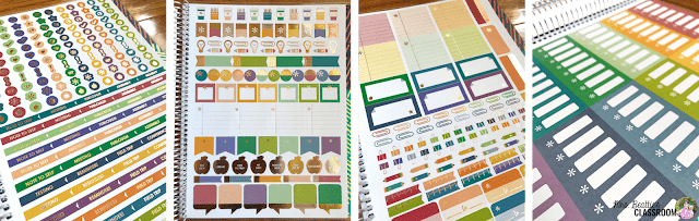 Photo of Erin Condren Teacher Planner included sticker pages