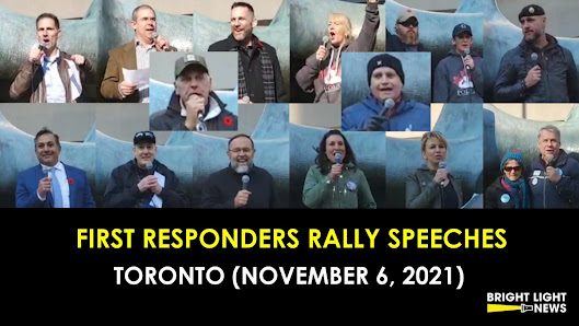 first responders rally vaccines mandates police Toronto