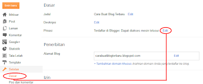 settings,blogger setting,blogger privasi,privacy blogger,other,Listed on Blogger,Visible to search engines