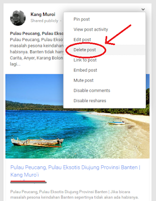 Menghapus Postingan di Google Plus