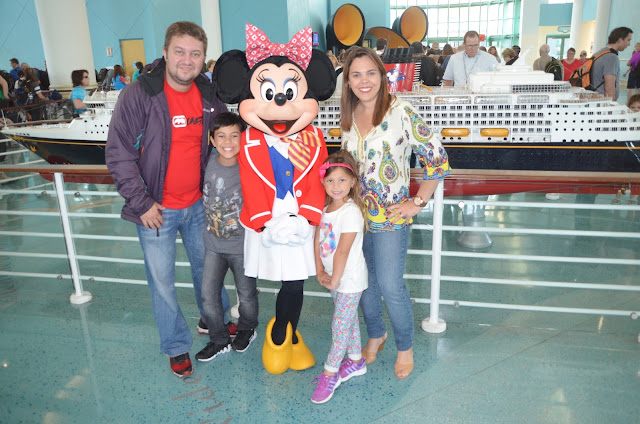 No dia do embarque no Cruzeiro da Disney