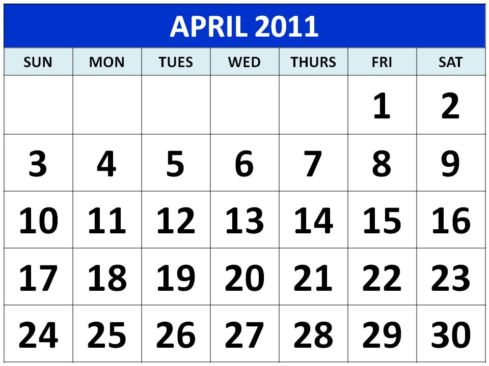 april 2011 calendar template. calendar template april 2011.