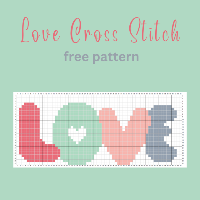 LOVE cross stitch - free pattern