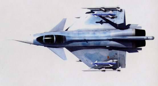 J10C with folded wings concept image top view