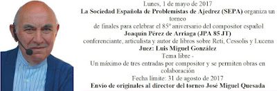 Torneo de composición de ajedrez en honor de Joaquín Pérez de Arriaga