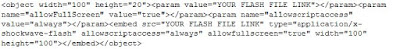 Flash file Embed code