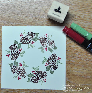 christmas pines poinsettias stampinup