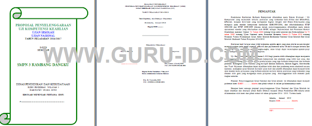 gambar Contoh Proposal Ulangan Kenaikan Kelas (UKK), Ujian Nasional dan Sekolah SMP