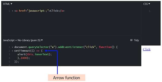 setTimeout with arrow function as a callback