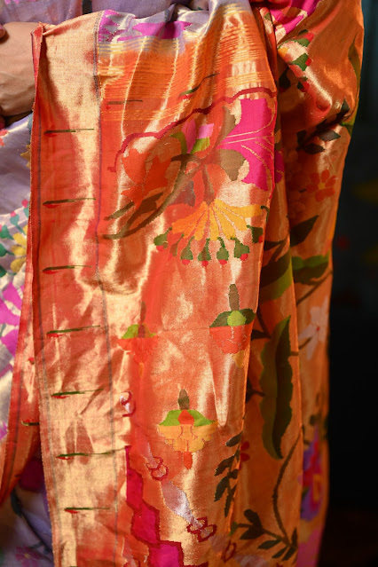 Silk brocade paithani saree