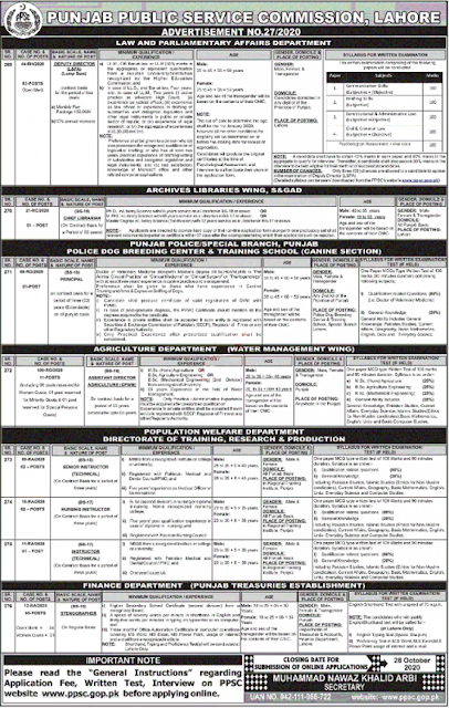punjab-public-service-commission-ppsc-jobs-2020-advertisement-no-27-2020