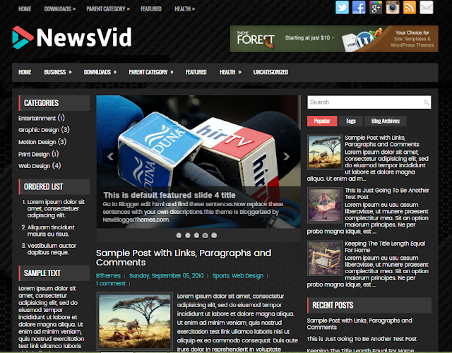 NewsVid blogger template 