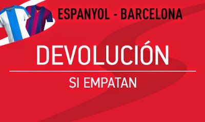 sportium bono 50 euros devolucion Espanyol vs Barcelona 25 abril