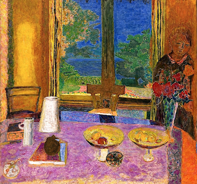 Pierre Bonnard (1867-1947) Nature morte- Salle à manger sur le jardin Huile sur toile 135 x 127cm Collection Privée