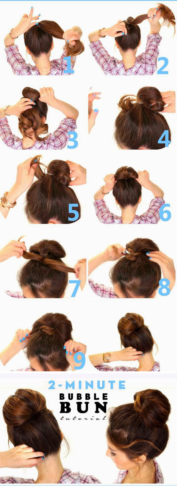 Tutorial Mudah Buat Ikat Rambut Gaya Bubble Bun Dalam 2 Menit 410268