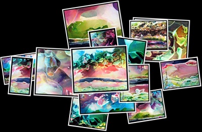 View Series acrylic paintings 40 x 32 x one half inch by John R Redmond