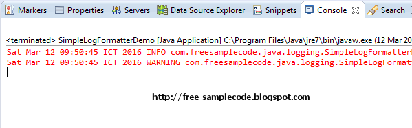 How To Use Log Formatter In Java