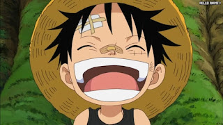 ワンピースアニメ 幼少期 494話 ルフィ 笑顔 かわいい Monkey D. Luffy | ONE PIECE Episode 494