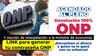 Agendado al Pleno devolucion 100% ONP Devuelvan el dinero a quien se lo gano con su esfuerzo