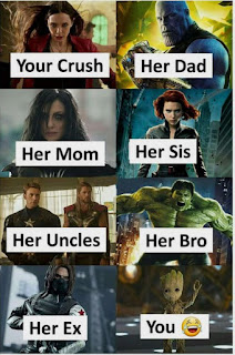 Avenger your crush meme, your crush her father amd you meme, endgame meme