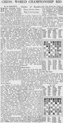 Chess: World Championship Bid: Fischer of Brooklyn Faces Soviet Stars May 2 in Curacao