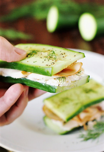 No Bread Smoked Turkey & Cucumber 'Sandwiches' Image