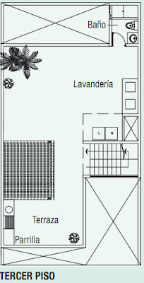 PLANOS DE CASA EN 120M2 CON DOBLE ALTURA via www.planosdecasas.blogspot.com