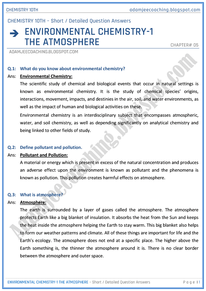 environmental-chemistry-1-the-atmosphere-short-and-detailed-question-answers-chemistry-10th