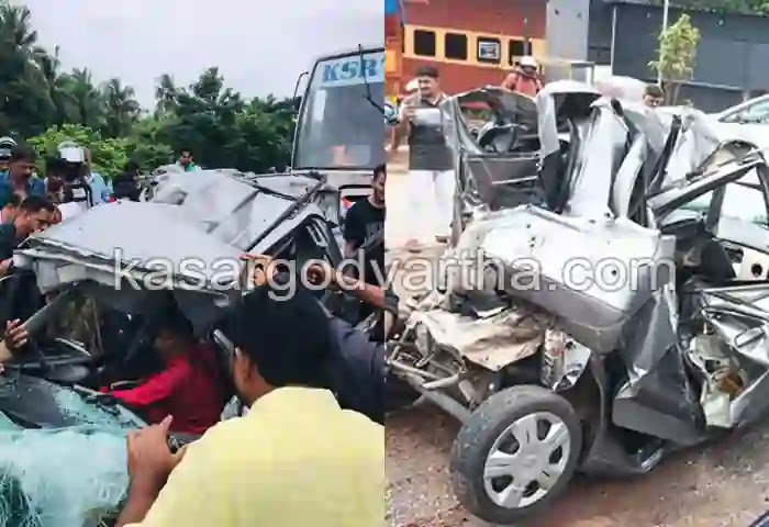 News, Top-Headlines, Malayalam-News, Accident, Accident, Injured, Mangalore, Jepinamogar, Serial accident on NH 66; Car badly damaged.