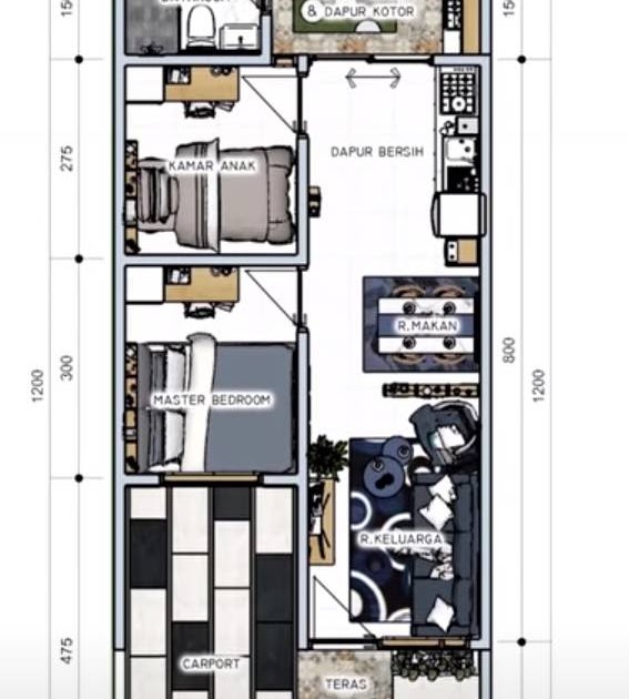 Desain Rumah Ukuran 5x12 1 Lantai Minimalis Dan Modern Desain Rumah Minimalis Sederhana