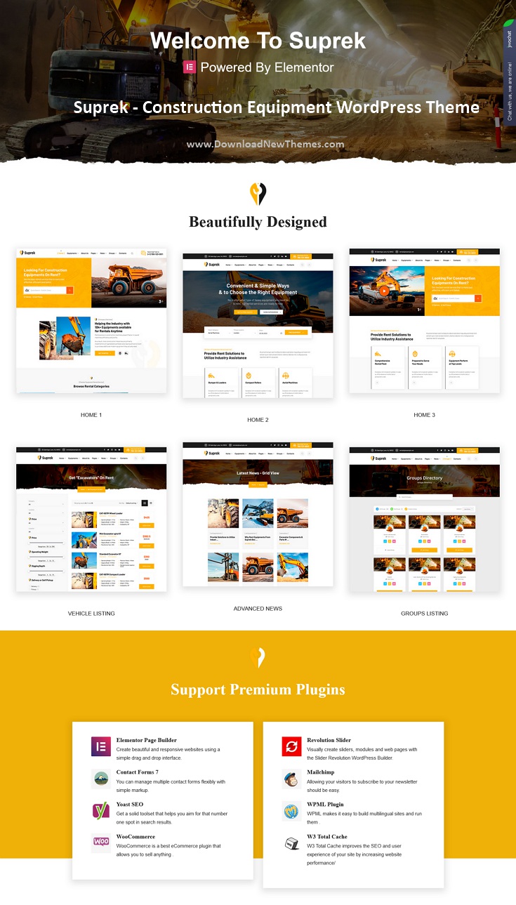 Suprek - Construction Equipment WordPress Theme Review