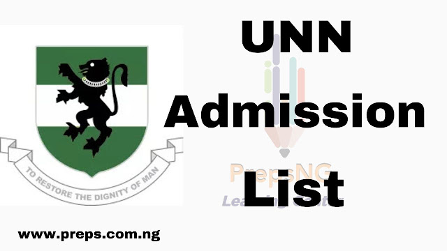University of Nigeria, Nsukka (UNN) Admission List is Out