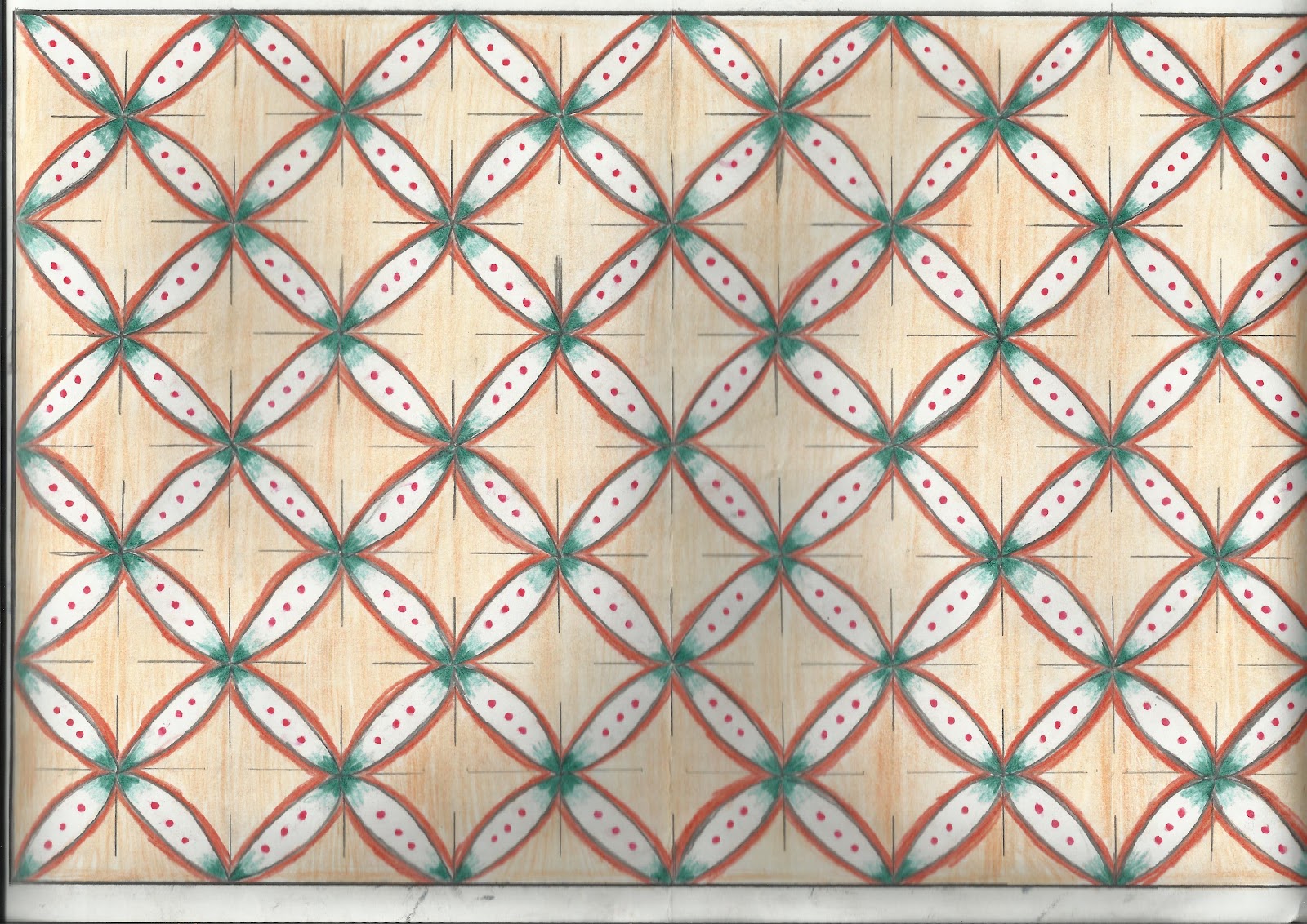 Contoh motif batik yang mudah di gambar gambar sketsa 