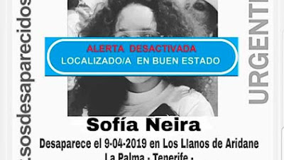 La niña desaparecida en La Palma localizada buen estado