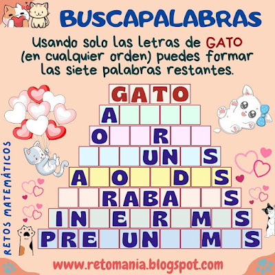 Día del Gato, Día Internacional del Gato, Desafíos matemáticos, Retos matemáticos, Problemas matemáticos, Problemas para pensar, Retos visuales, Retos virales, Retos mentales, Acertijos, BuscaPalabras, Palabra Oculta, Picas y Fijas, Acertijos visuales, Palabra Escondida