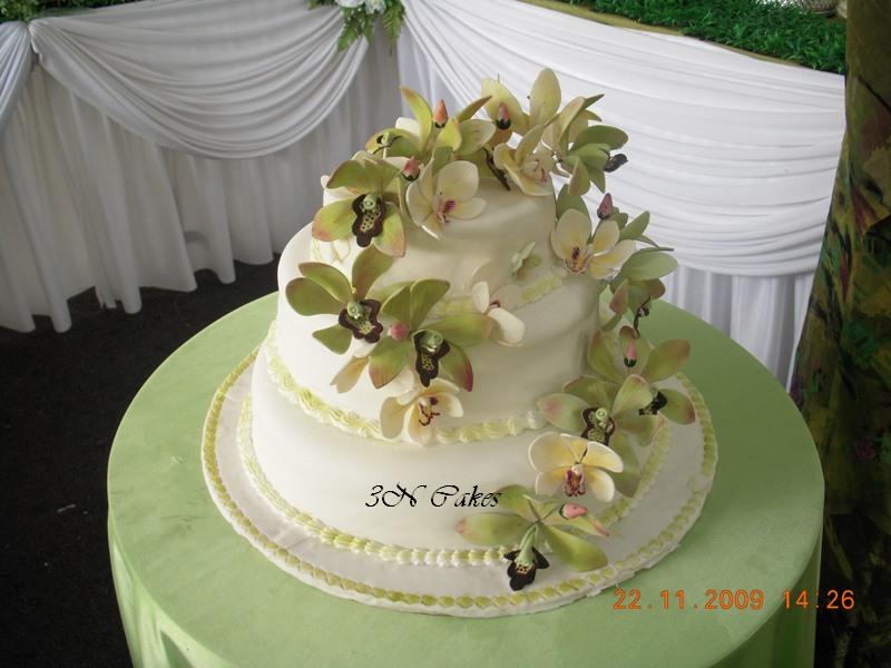 3tier Wedding Cake with Orchids