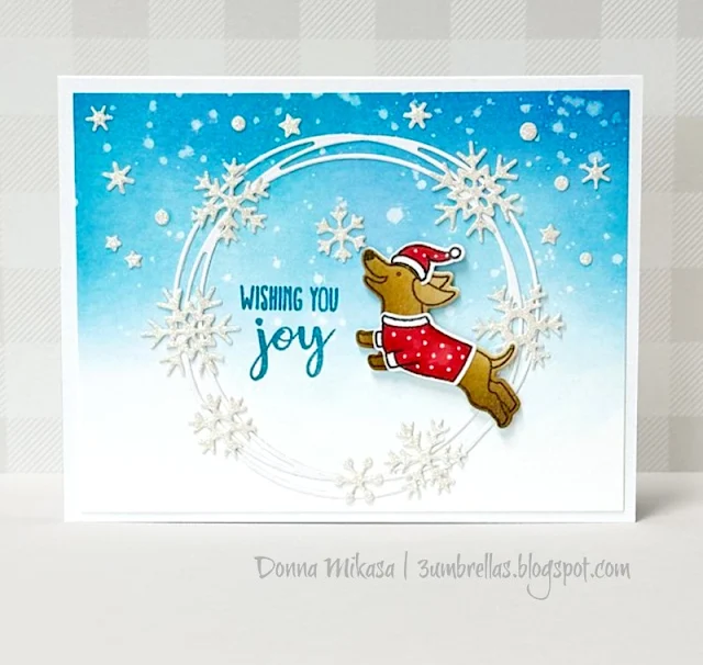 Sunny Studio Stamps: Dashing Dachshund Winter Themed Holiday Card by Donna Mikasa