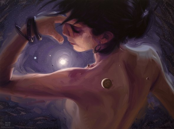 Rob Rey deviantart pinturas a óleo retratos fantasia surrealismo mulheres planetas espaço deusas beleza