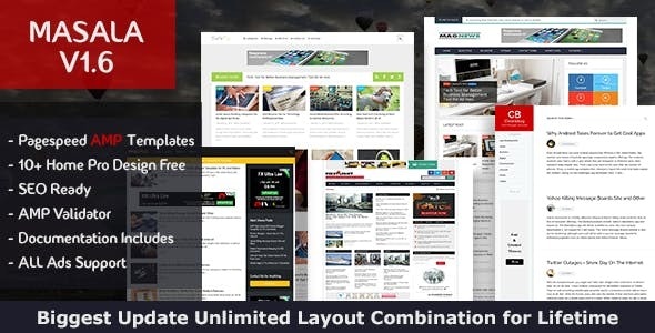 Masala - Responsive New Blog, Magazine Blogger Template Free Download