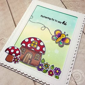 Sunny Studio Stamps: Backyard Bugs Fluttering By To Say Hi Butterfly Card by Heidi Criswell.