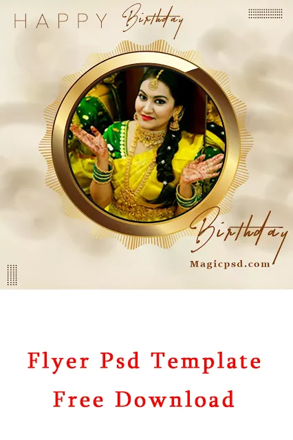 free happy birthday wishes flyer psd template FREE Download