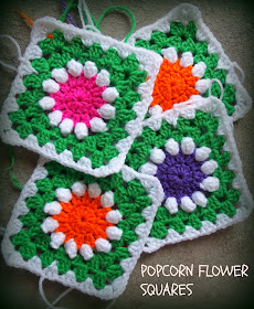 popcorn flower granny squares