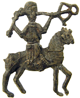 The icon. Rider with a crossbow. Tin-lead alloy.