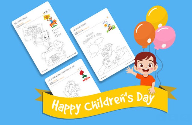 children's day colourfull worksheet from HP Print Learn Center