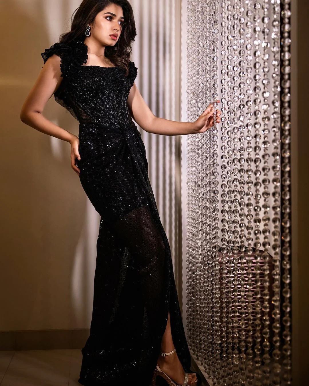 Actress Krithi Shetty Wearing this spectacular Black gown