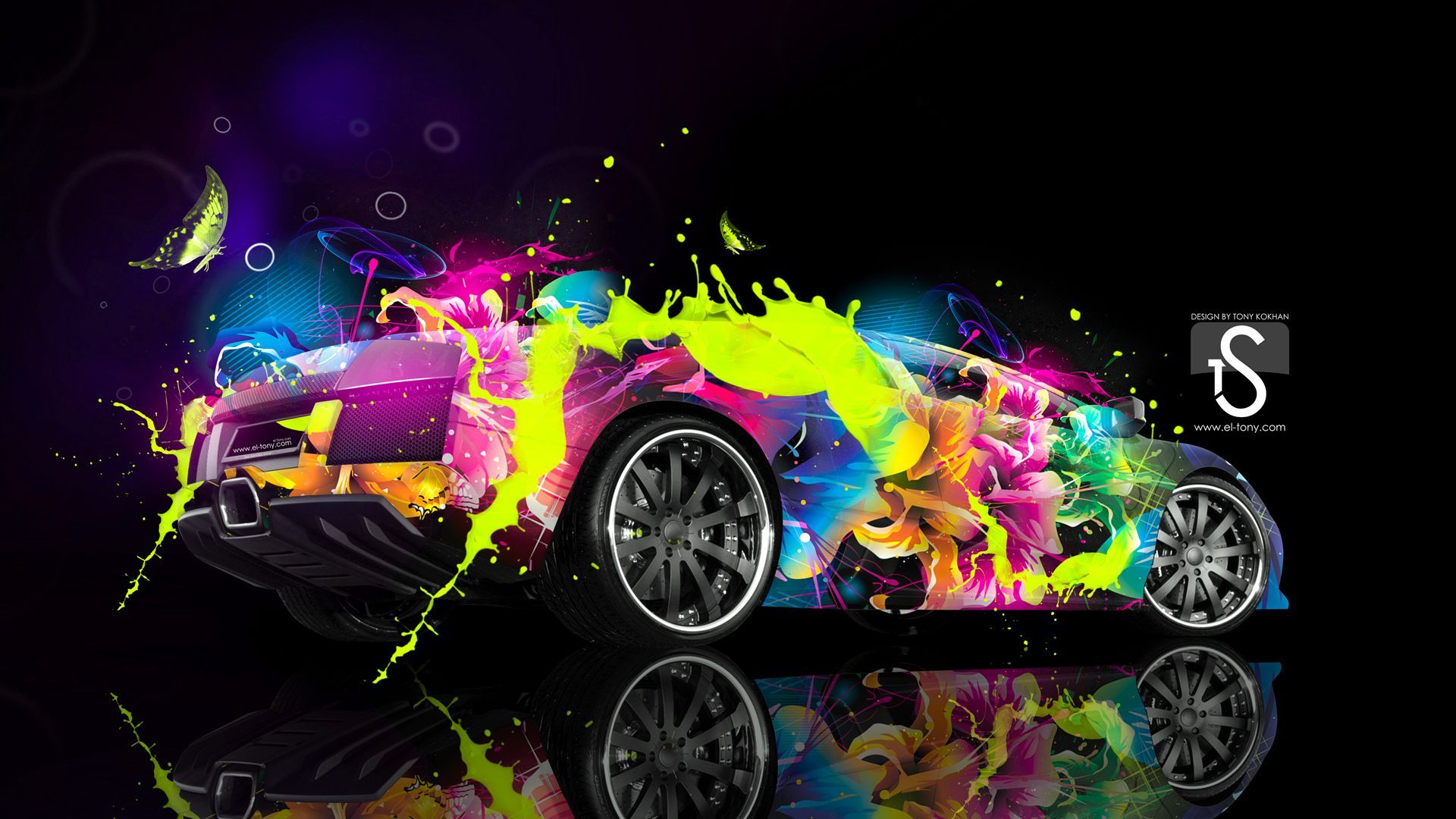 Sports Car Colorful Abstract Digital Art 4K,Colorful Abstract Digital Art